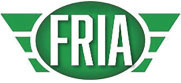 Green logo with "FRIA" in white text and wing-like shapes.