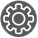 Gear icon in gray circle.