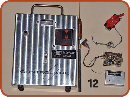 Galloping Ghost controller set with metallic box, circuit board, and switch.