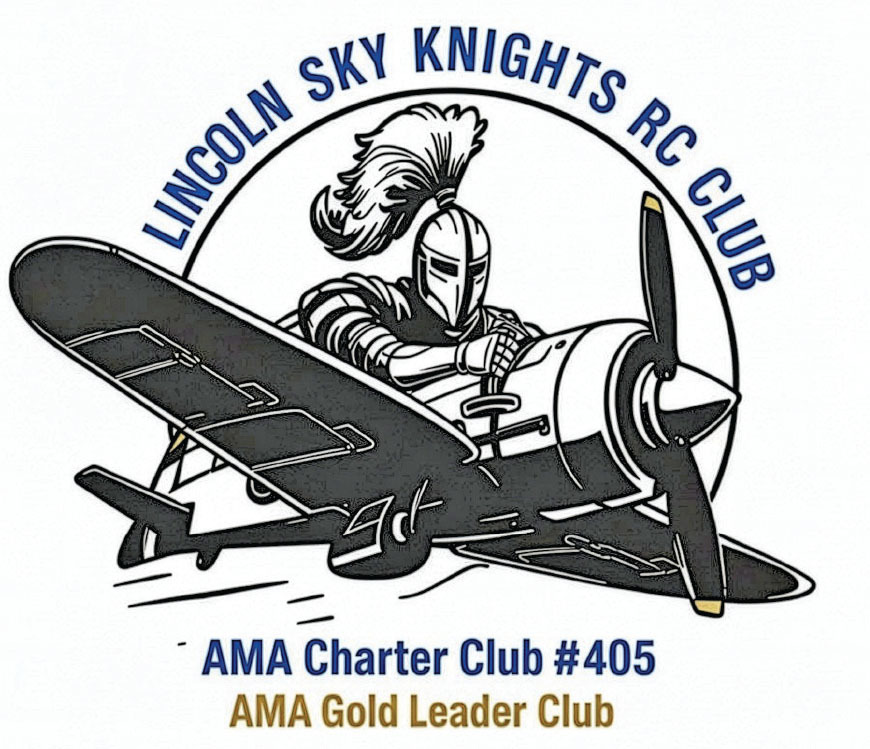 Lincoln Sky Knights RC Club logo featuring a knight on a plane.
