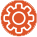 Red gear icon.