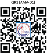 QR code with a blue logo of the Academy of Model Aeronautics.