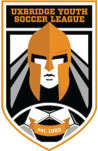 Ushbridge Youth Soccer League logo with a helmeted figure and soccer ball.