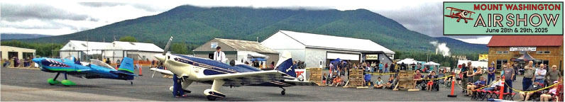 Aerobatic planes at Mount Washington Airshow, June 2025; crowd observing.