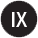 "IX" in white on a black circle background.