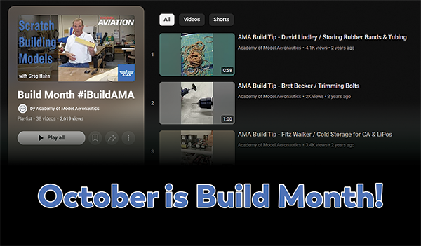 Build Month video playlist with a bold title: "October is Build Month!"
