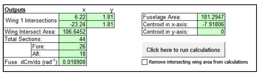 Drone calculation table with various numeric values and options.