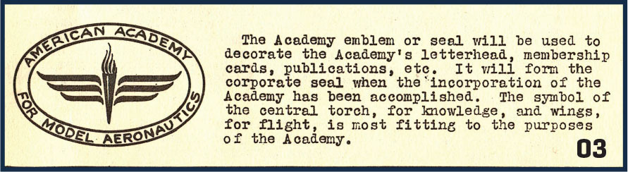 Aeronautics logo with wings and text about the academy's symbol and its significance.