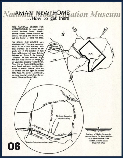 Map to the National Aviation Museum with directions and numbered routes.