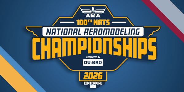 AMA National Aeromodeling Championships 2026 logo, blue and yellow design.