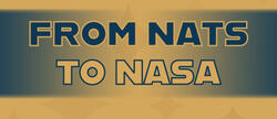 "From NATS to NASA" text on a gold and dark background.