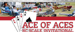Ace of Aces RC Scale Invitational banner with playing cards and model airplanes.
