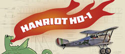 HANRIOT HD-1 text with a vintage airplane and dragon graphic.