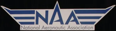 NAA logo with blue wings, text: National Aeronautic Association.
