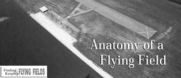 Aerial view of an airstrip labeled "Anatomy of a Flying Field."