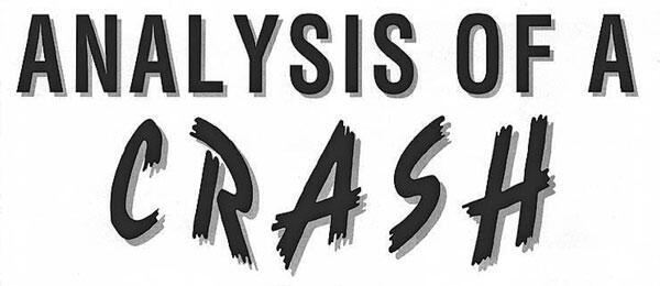 ANALYSIS OF A CRASH, bold black text on white background.