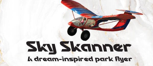 Sky Skanner logo with a red and blue small airplane.