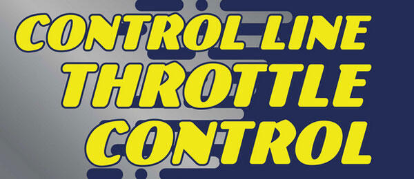 CONTROL LINE THROTTLE CONTROL in yellow text on blue-gray background.