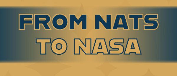 "From NATS to NASA" text on a gold and dark background.