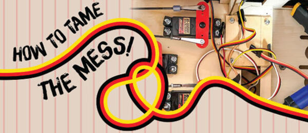 HOW TO TAME THE MESS! text over tools and cables background.